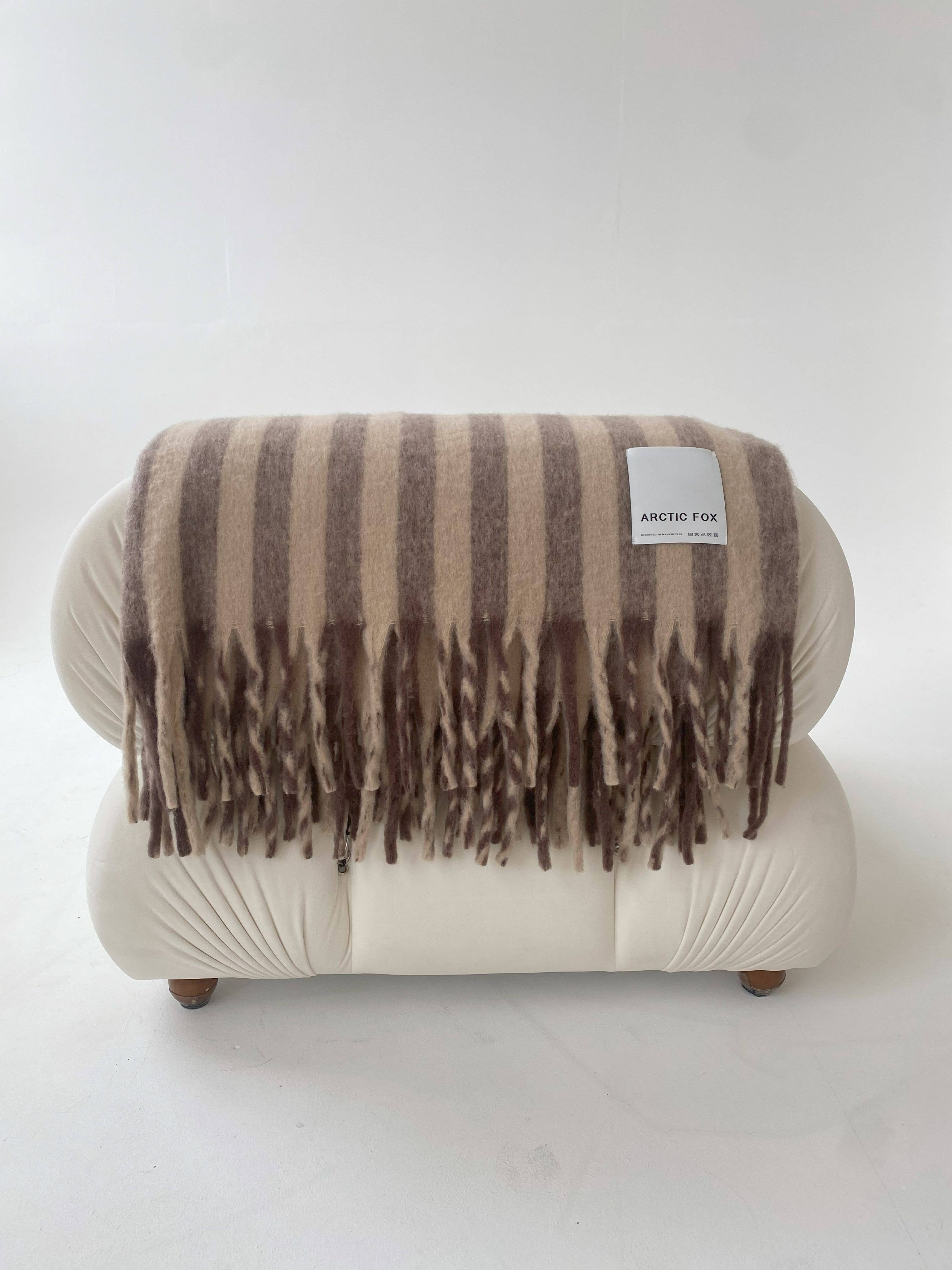 The Wool Stripe Throw - Burnt Umber Stripe - FW25