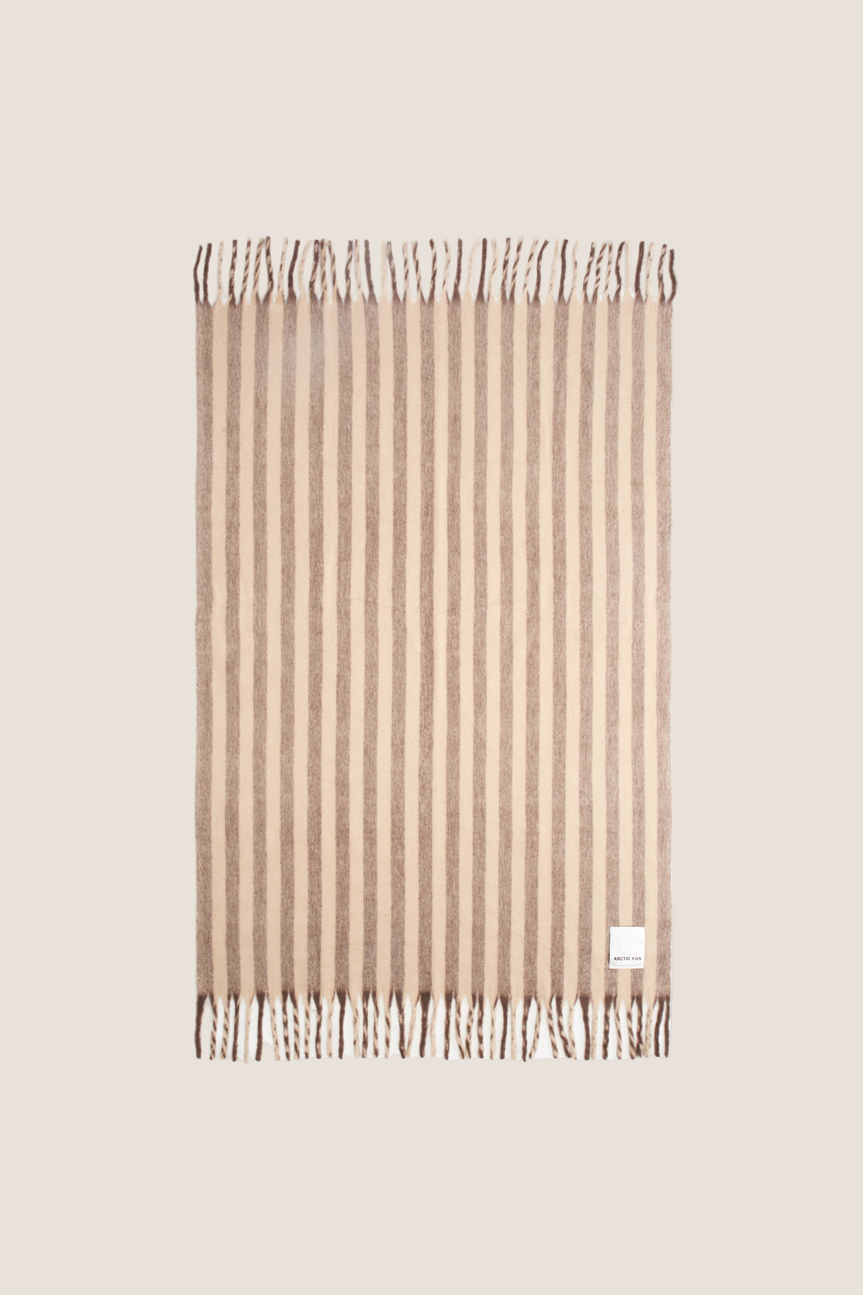 The Wool Stripe Throw - Burnt Umber Stripe - FW25