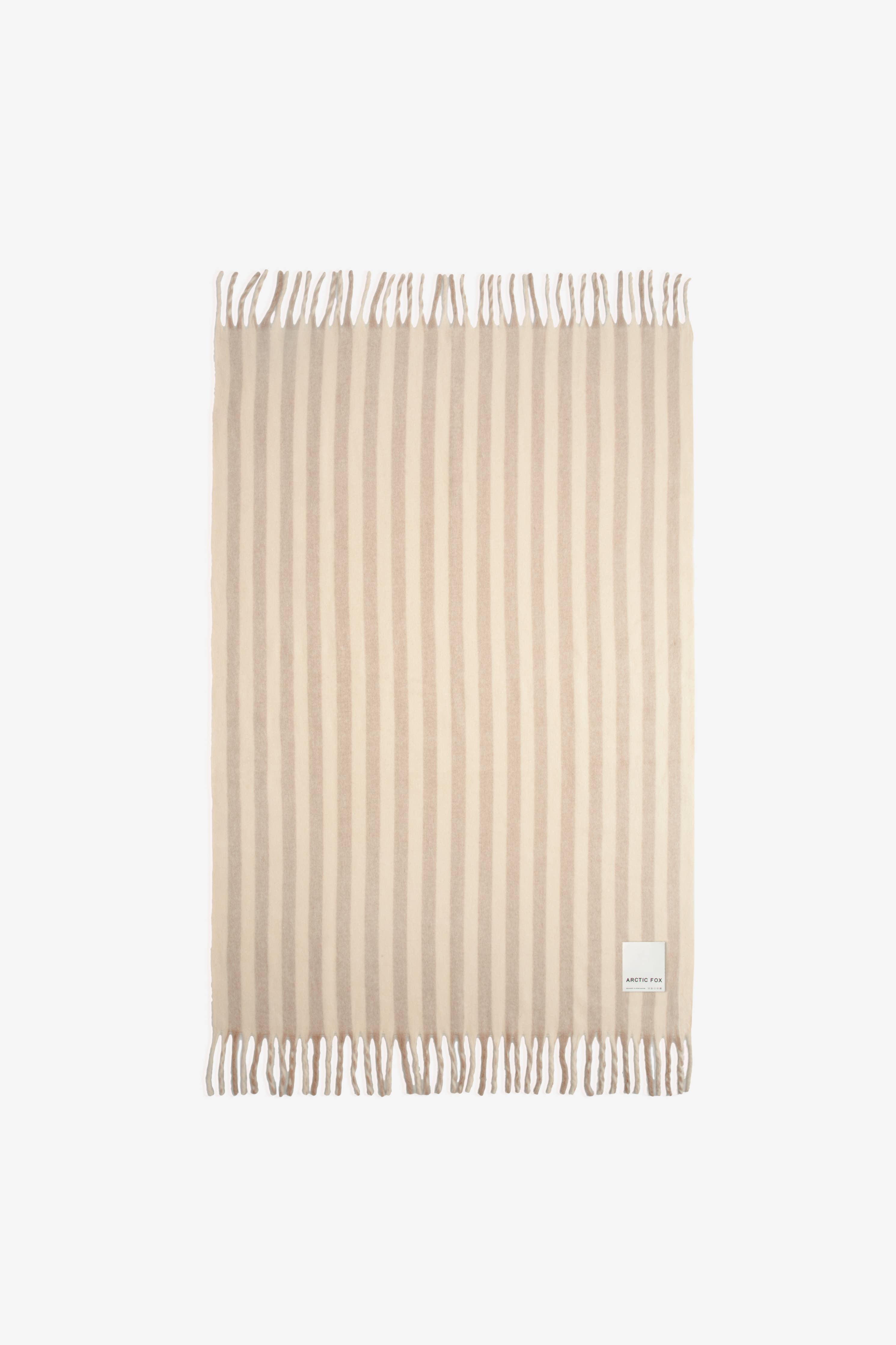 The Wool Stripe Throw - Pale Taupe Stripe - FW25