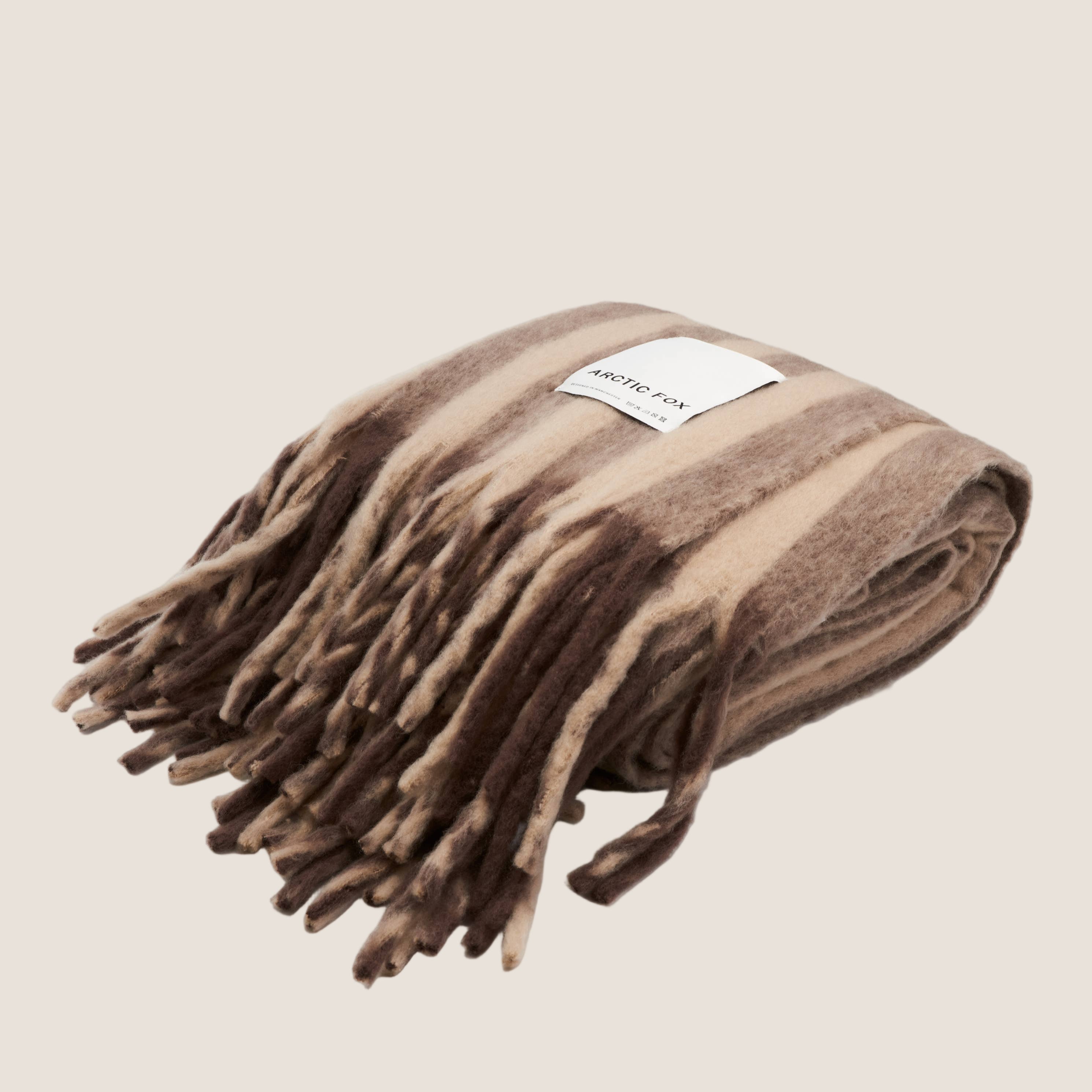 The Wool Stripe Throw - Burnt Umber Stripe - FW25